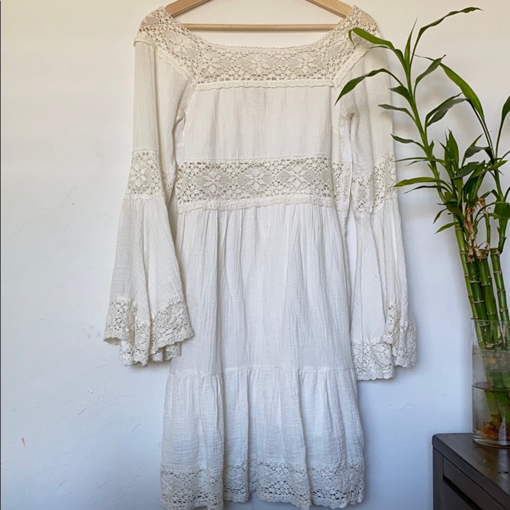 Boho White Lace Dress